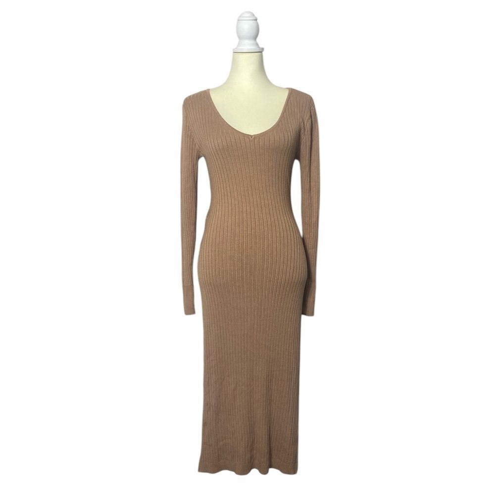 Sofia Jeans By Sofia Vergara Brown Sweater Back Cutout Dress Women's Size Medium